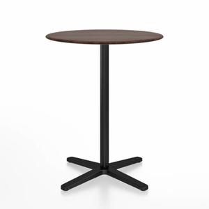 Emeco 2 Inch X Base Counter Table - Round bar seating Emeco 30" / 76cm Black Powder Coated Walnut