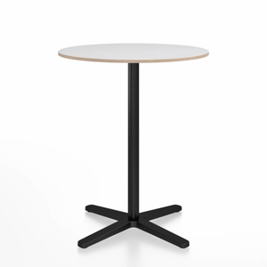 Emeco 2 Inch X Base Counter Table - Round bar seating Emeco 30" / 76cm Black Powder Coated White Laminate Plywood