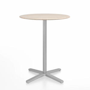 Emeco 2 Inch X Base Counter Table - Round bar seating Emeco 30" / 76cm Silver Powder Coated Ash