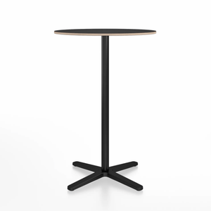 Emeco 2 Inch X Base Bar Table - Round bar seating Emeco 30" / 76cm Black Powder Coated Black Laminate Plywood