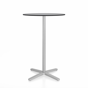 Emeco 2 Inch X Base Bar Table - Round bar seating Emeco 30" / 76cm Silver Powder Coated Grey HPL
