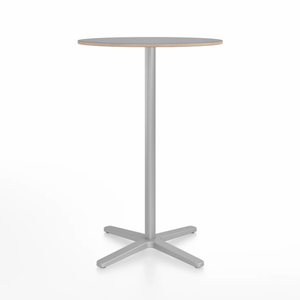 Emeco 2 Inch X Base Bar Table - Round bar seating Emeco 30" / 76cm Silver Powder Coated Grey Laminate Plywood