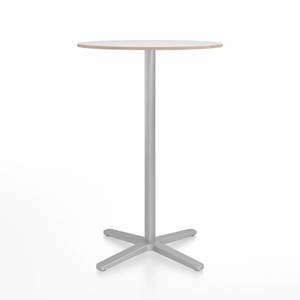 Emeco 2 Inch X Base Bar Table - Round bar seating Emeco 30" / 76cm Silver Powder Coated White Laminate Plywood