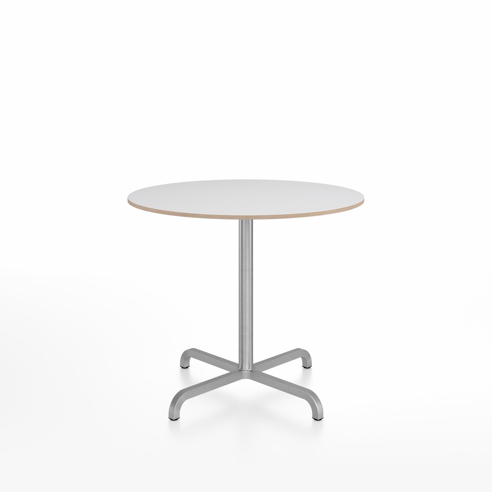 20-06 Round Cafe Table bar height tables Emeco 36” White Laminate Plywood