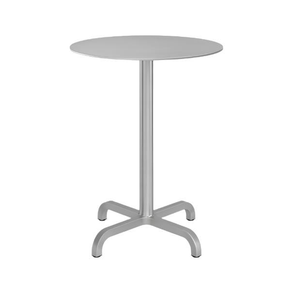 20-06 Round Cafe Table bar height tables Emeco 24” Brushed Aluminum