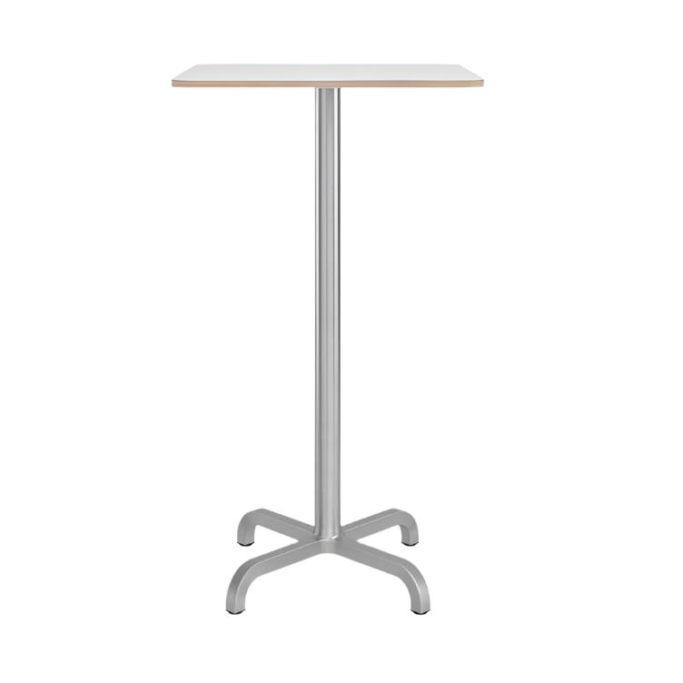 20-06 Square Bar-Height Table bar height tables Emeco 24” White Laminate Plywood