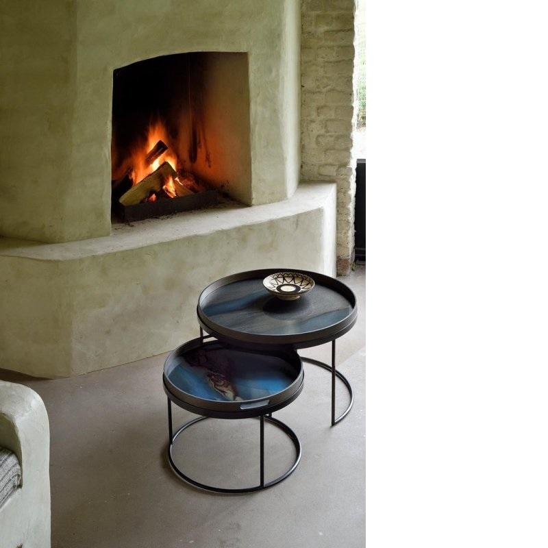 Graphite Organic Glass Tray Tray Ethnicraft