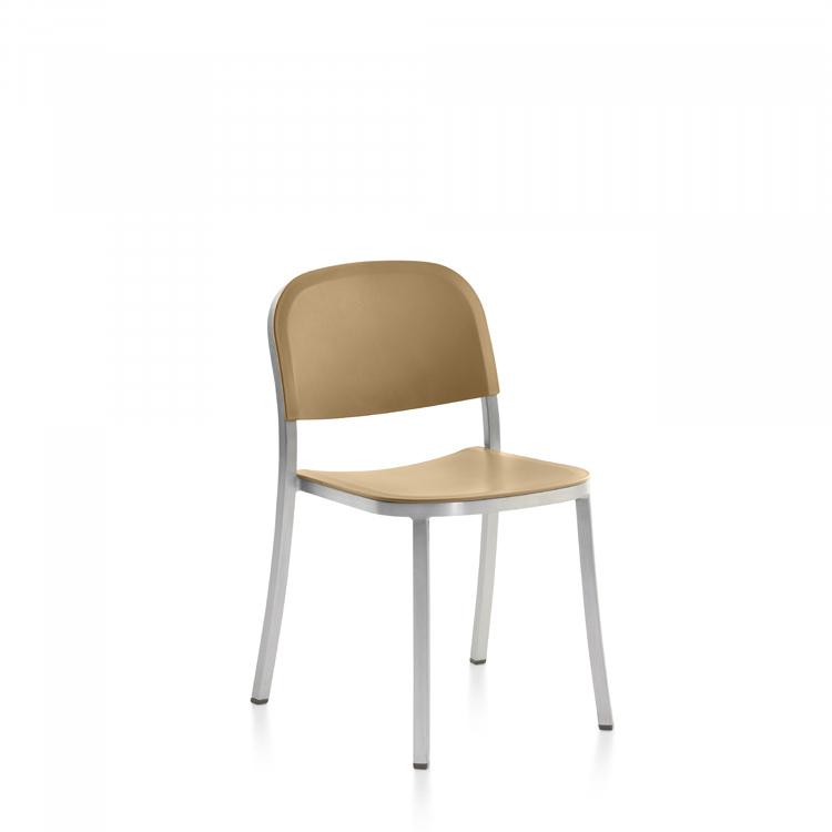 Emeco 1 Inch Stacking Chair Chairs Emeco Hand Brushed Aluminum Sand