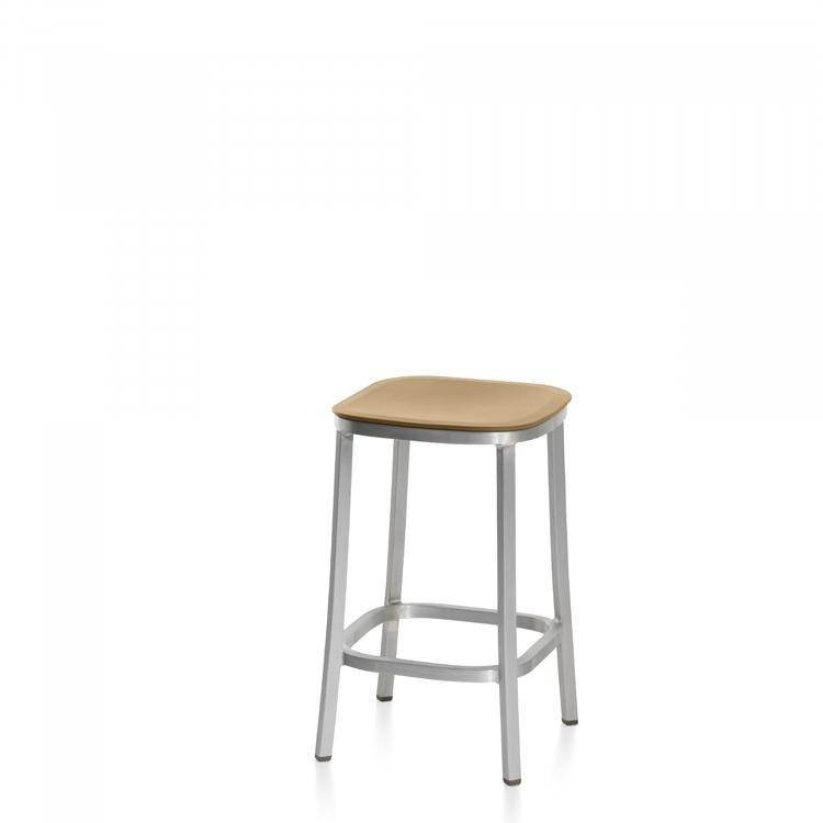 Emeco 1 Inch Counter Stool Stools Emeco Hand Brushed Aluminum Sand