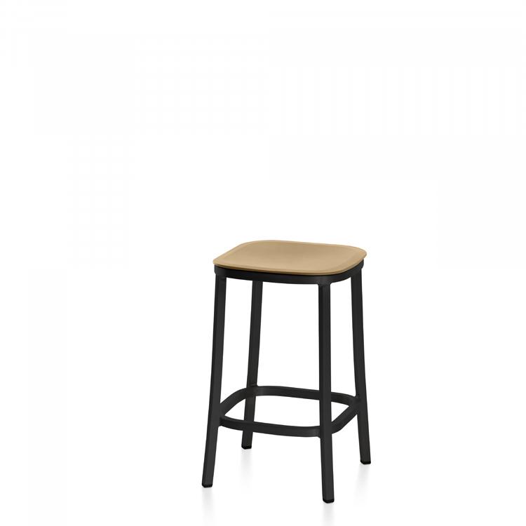 Emeco 1 Inch Counter Stool Stools Emeco Dark Powder Coated Aluminum Sand