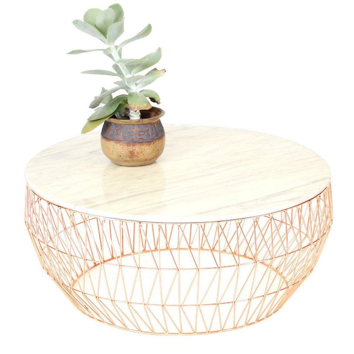 36” Coffee Table Coffee Tables Bend Goods Copper-White Marble