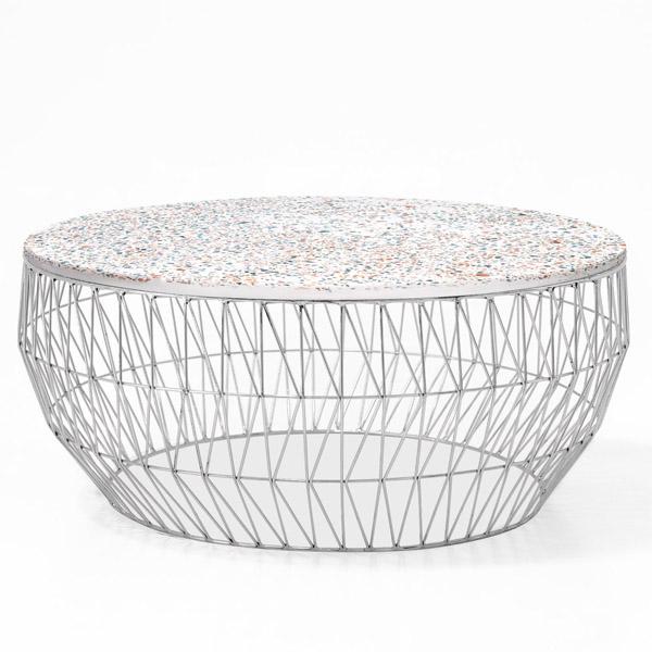 36” Coffee Table Coffee Tables Bend Goods Chrome Terrazzo Top +$380.00