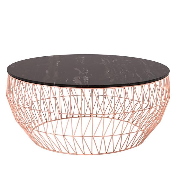 36” Coffee Table Coffee Tables Bend Goods Copper Black Marble Top +$300.00