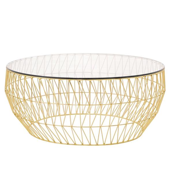 36” Coffee Table Coffee Tables Bend Goods Vintage Gold Clear Glass Top +$160.00