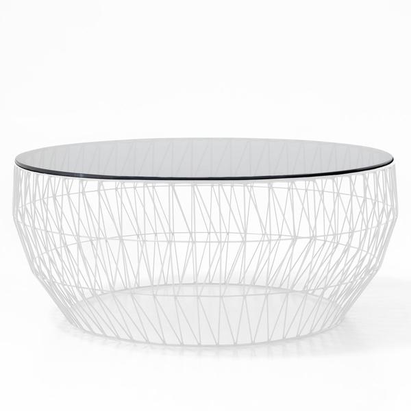 36” Coffee Table Coffee Tables Bend Goods White Clear Glass Top +$160.00