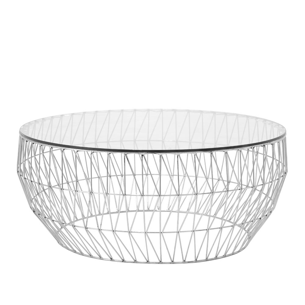 36” Coffee Table Coffee Tables Bend Goods Chrome Clear Glass Top +$160.00