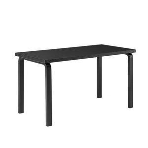 AALTO Table Rectangular 81B Tables Artek Top Black Linoleum | Legs and Edge Band Black Lacquered + $355.00 