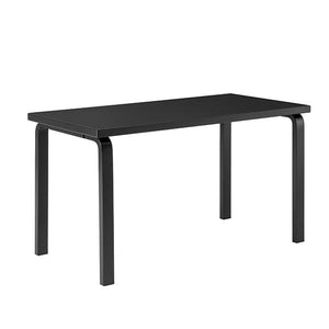 AALTO Table Rectangular 82A table Artek Top Black Linoleum | Legs and Edge Band Black Lacquered + $550.00 