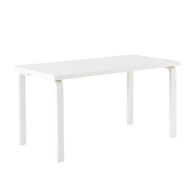 AALTO Table Rectangular 82A table Artek Top IKI White HPL | Legs and Edge Band White Lacquered + $185.00