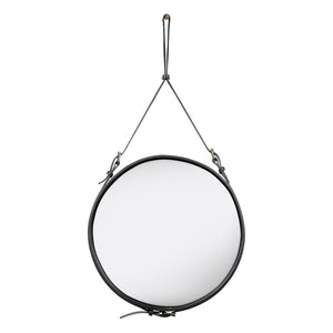 Adnet Circulaire Mirror mirror Gubi Medium Black Leather 