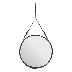 Adnet Circulaire Mirror mirror Gubi Large Black Leather 