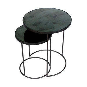 Aged Mirror Nesting Side Table Set side/end table Ethnicraft Charcoal 
