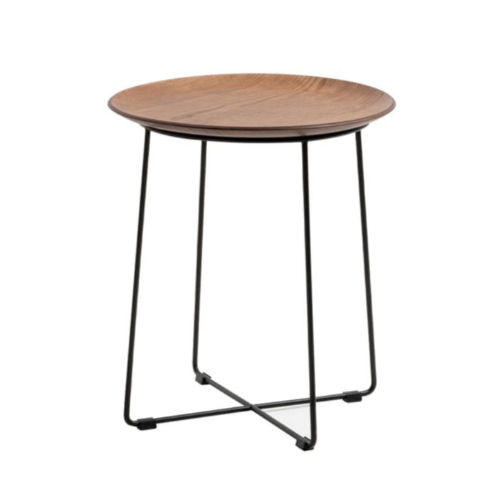 Al Wood Side Table side/end table Kartell Dark Veneer Wood Top & Black Frame