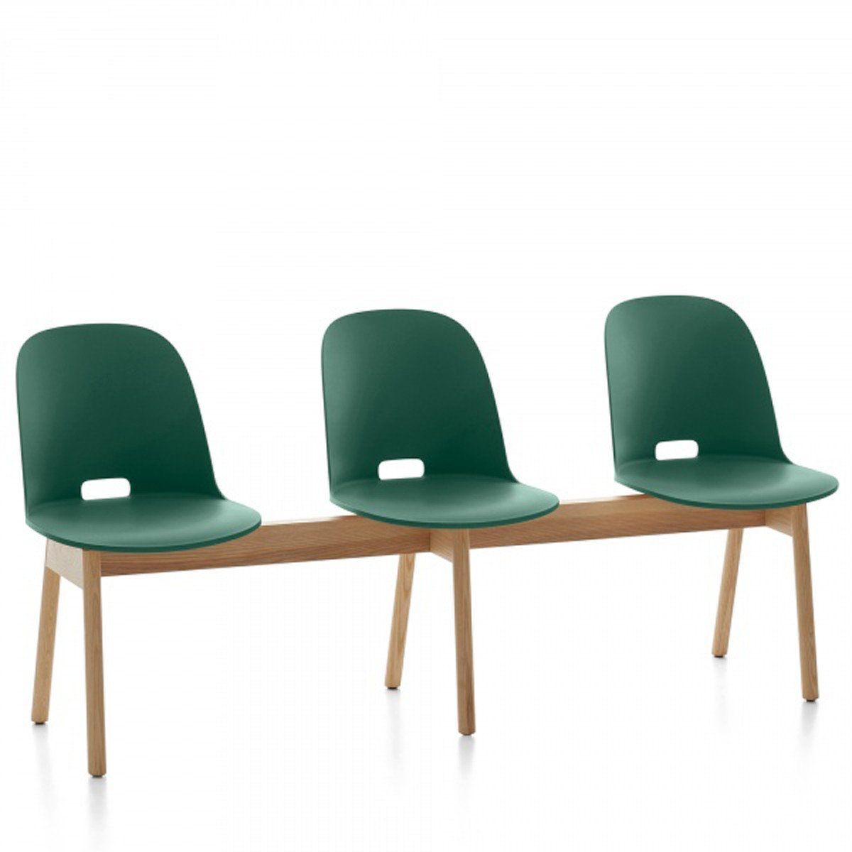 Alfi 3-Seat High Back Bench Benches Emeco Green Ash
