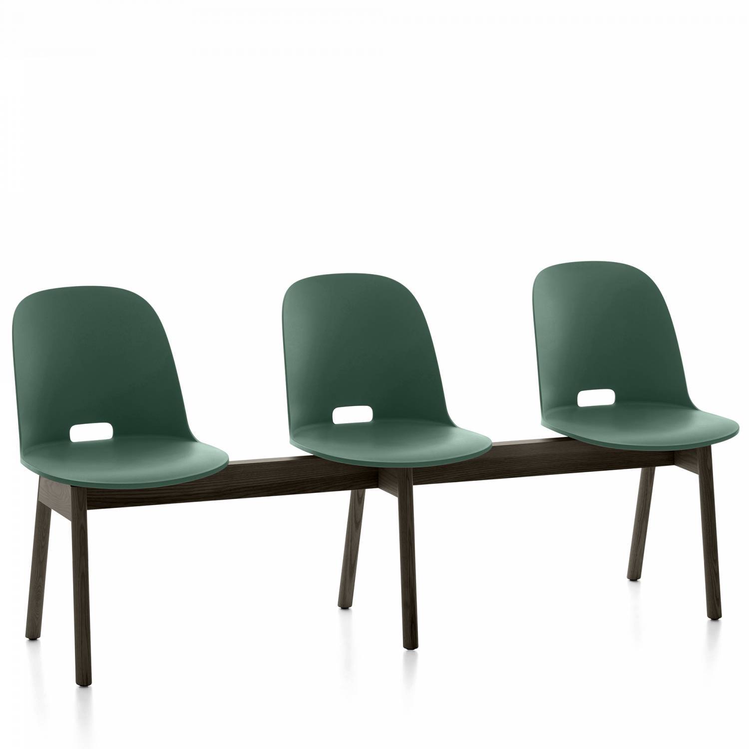 Alfi 3-Seat High Back Bench Benches Emeco Green Dark Ash