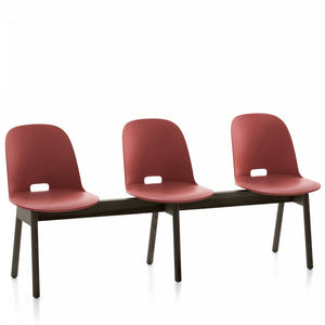 Alfi 3-Seat High Back Bench Benches Emeco Red Dark Ash 