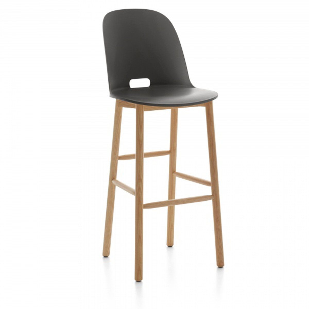 Alfi High-Back Barstool Stools Emeco Dark Grey Ash