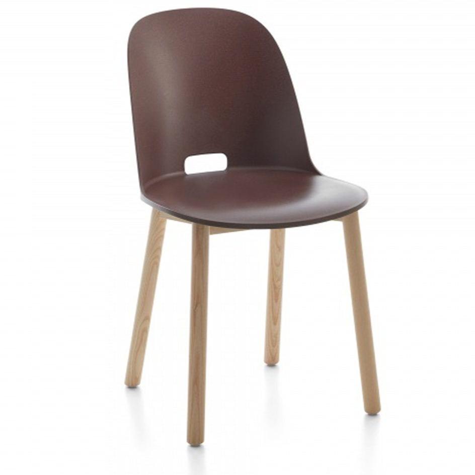 Alfi High-Back Chair Side/Dining Emeco Dark Brown Ash