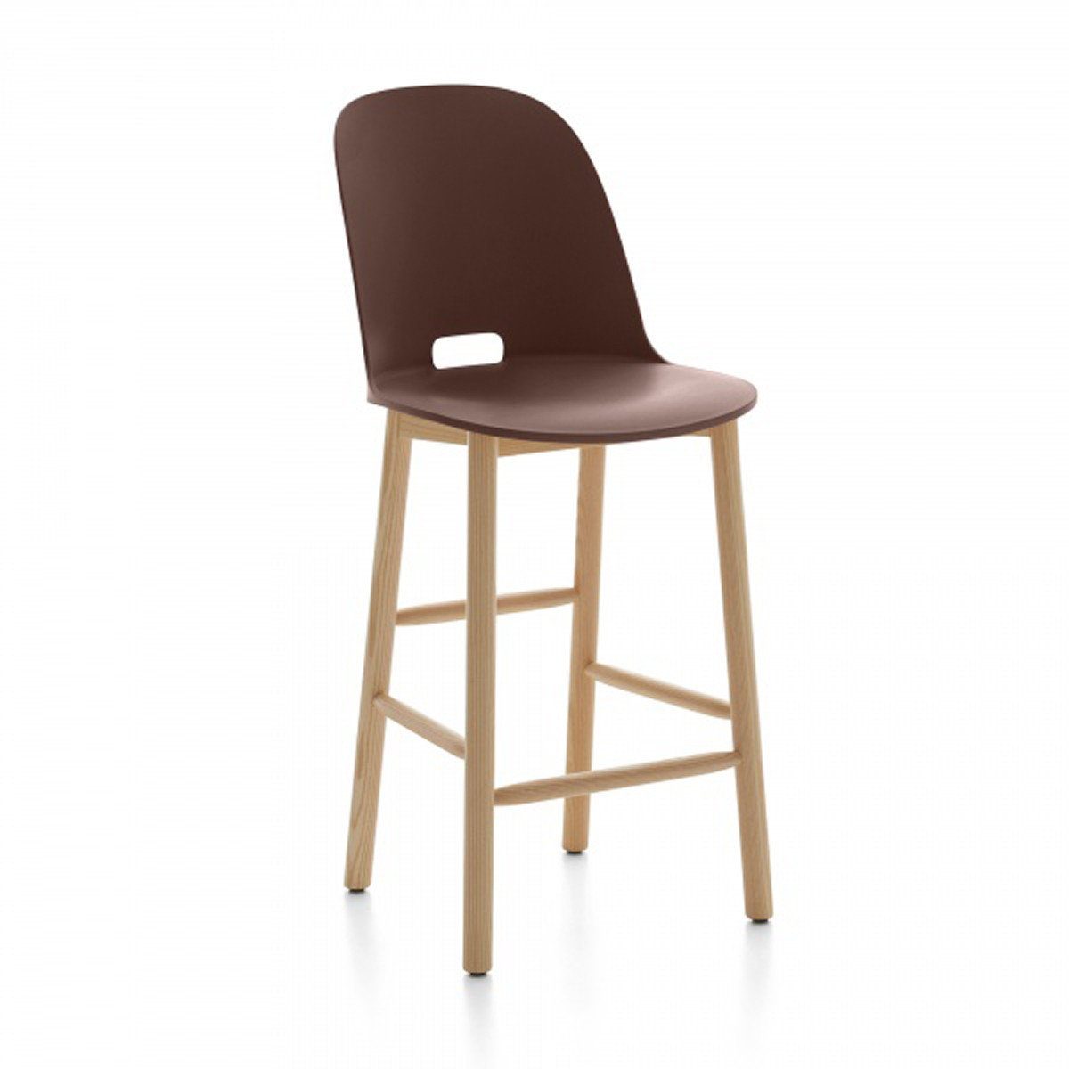 Alfi High-Back Counter Stool Stools Emeco Dark Brown Ash