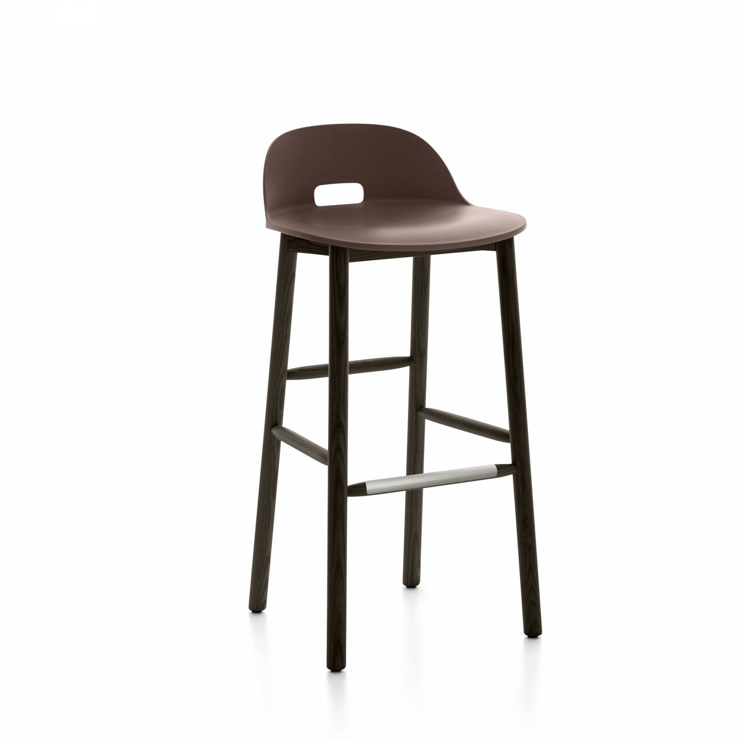 Alfi Low-Back Barstool Stools Emeco Dark Brown Dark Ash