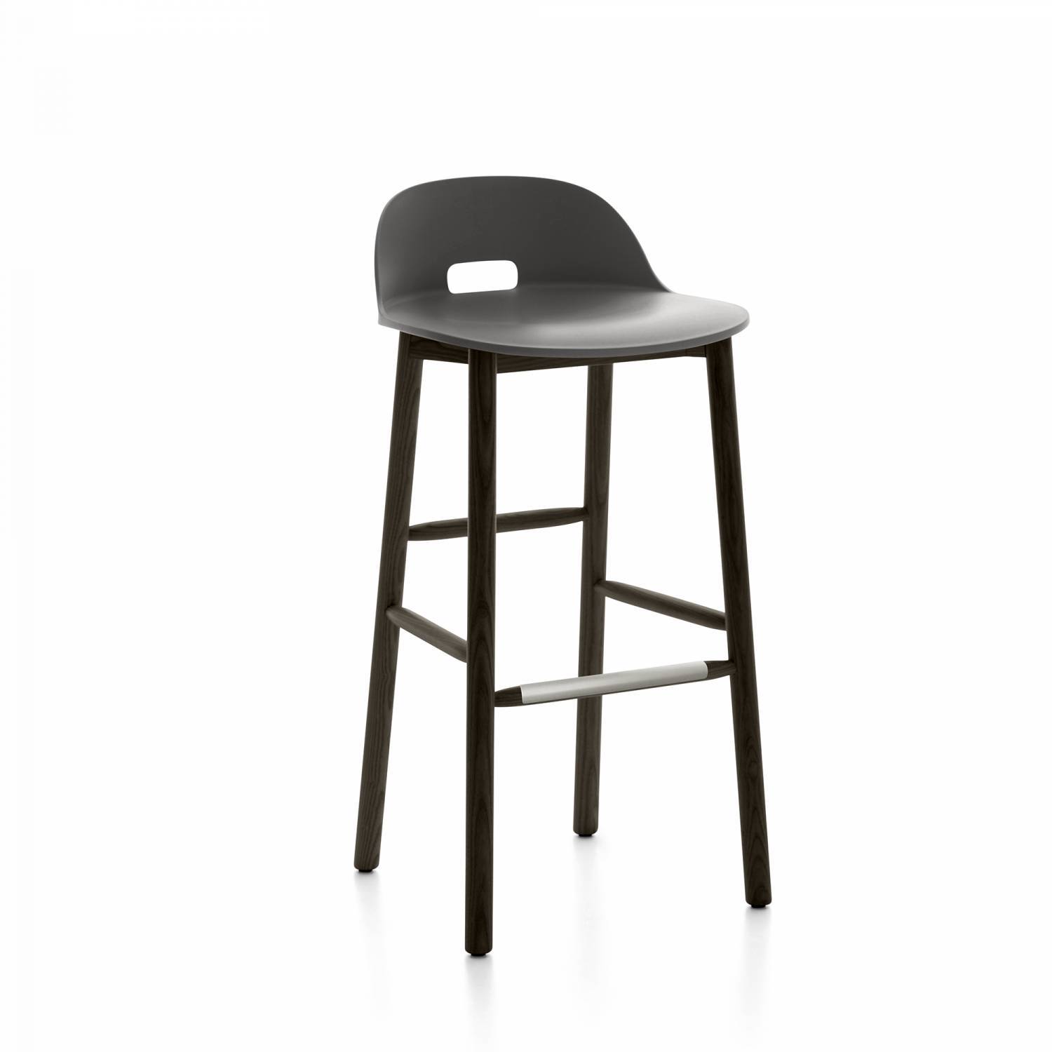 Alfi Low-Back Barstool Stools Emeco Dark Grey Dark Ash