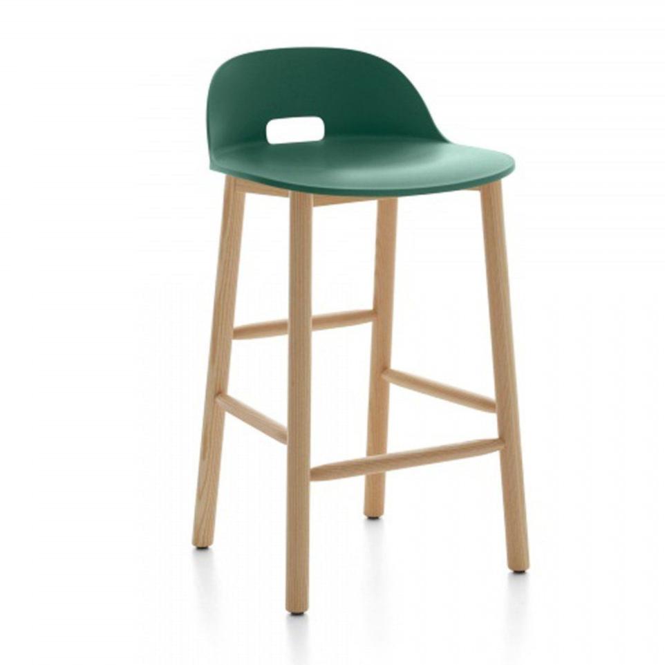 Alfi Low-Back Counter Stool Stools Emeco Green Ash