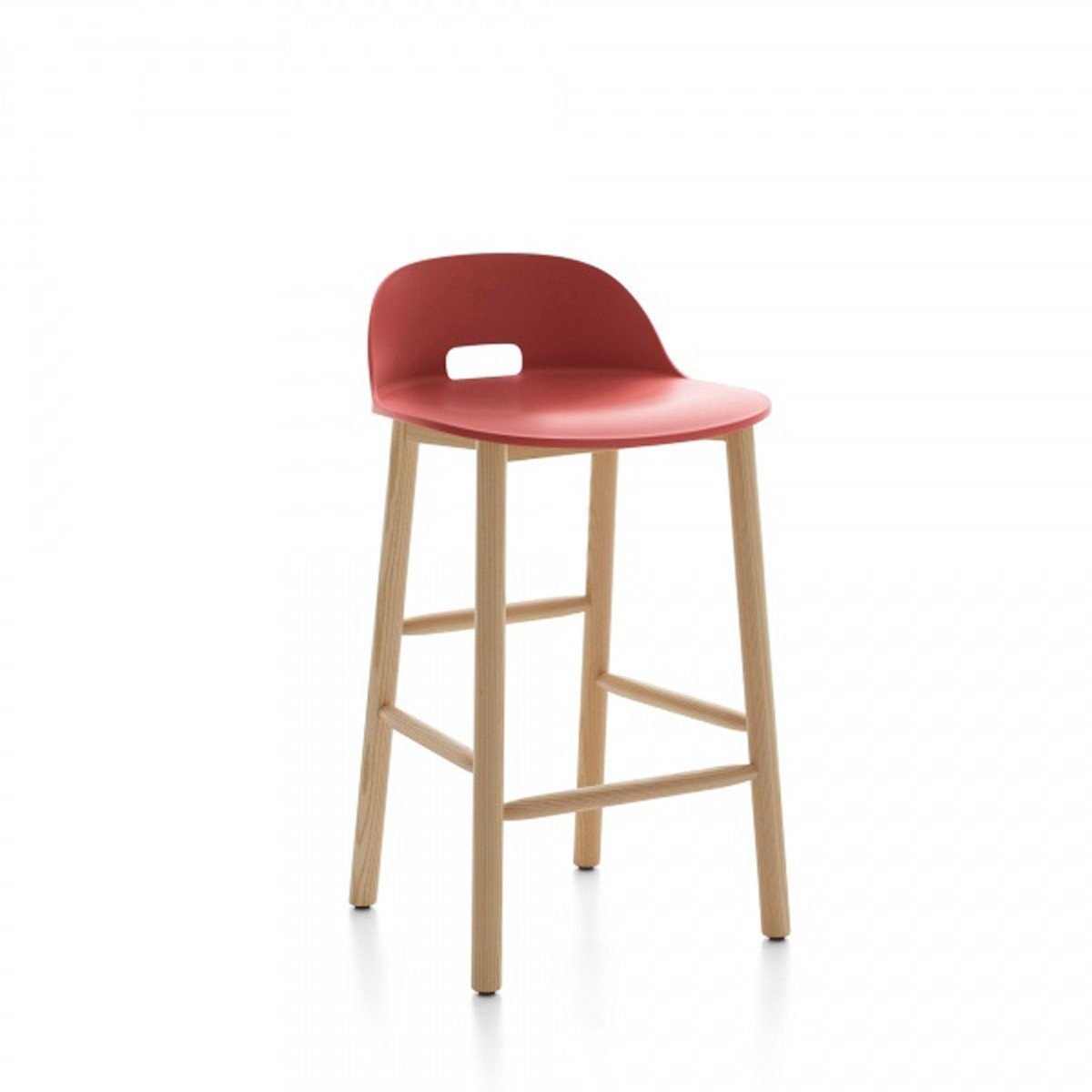 Alfi Low-Back Counter Stool Stools Emeco Red Ash