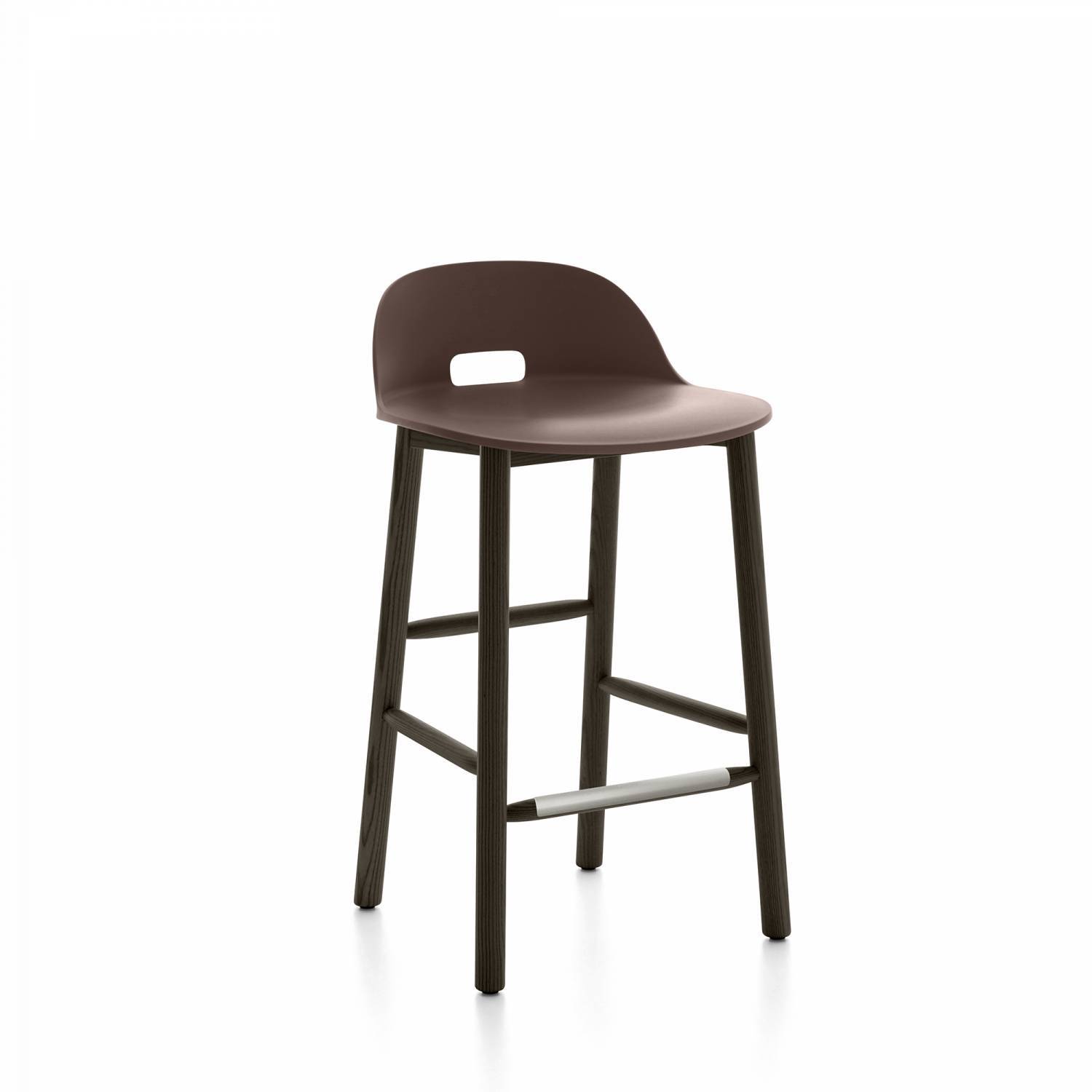 Alfi Low-Back Counter Stool Stools Emeco Dark Brown Dark Ash