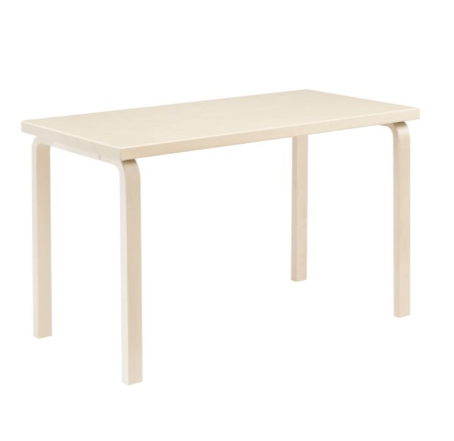 AALTO Table Rectangular 86 Tables Artek Top Birch Veneer | Legs and Edge Band Natural Lacquered