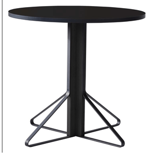 REB003 Kaari Round Dining Table table Artek HPL, high-gloss black Oak, black lacquered 