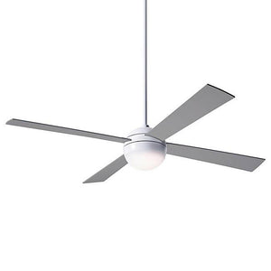 Ball Ceiling Fan 42 Inches Blade Span Ceiling Fans Modern Fan Co Gloss White Aluminum Fan & Light – 3 Wire With 20W LED