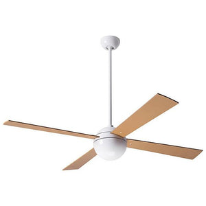 Ball Ceiling Fan 42 Inches Blade Span Ceiling Fans Modern Fan Co Gloss White Maple Fan Speed Only Without Light