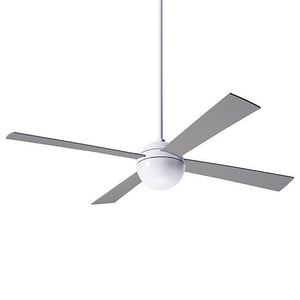 Ball Ceiling Fan 52 Inches Blade Span Ceiling Fans Modern Fan Co Gloss White Aluminum Fan Speed Only Without Light