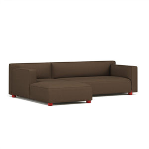Barber & Osgerby Asymmetric Sofa with Chaise Sofa Knoll Right Red Hourglass - Mocha