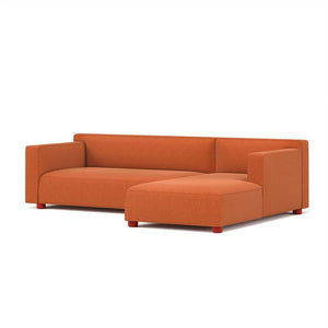 Barber & Osgerby Asymmetric Sofa with Chaise Sofa Knoll Left Red Cornaro – Tabasco