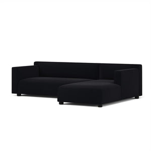 Barber & Osgerby Asymmetric Sofa with Chaise Sofa Knoll Left Black Lacquer Hourglass - Caviar