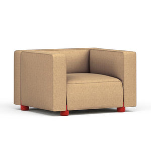 Barber & Osgerby Compact Armchair lounge chair Knoll Red Hourglass – Flax 