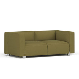 Barber & Osgerby Compact Two-Seat Sofa Sofa Knoll Chrome Hourglass – Olive 