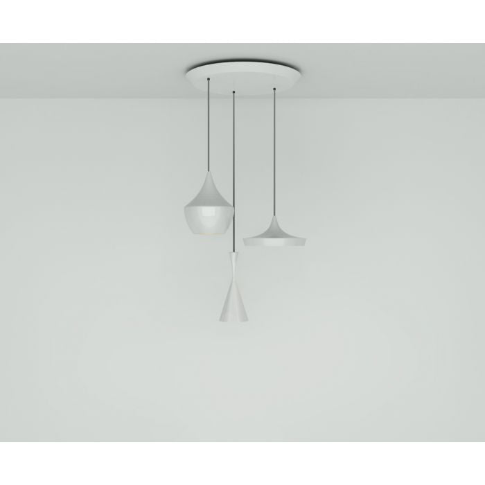 Beat Led Trio Round Pendant System hanging lamps Tom Dixon White
