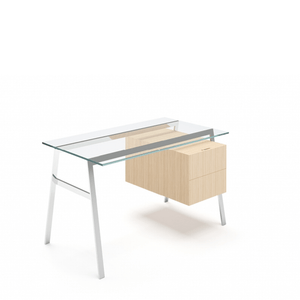 Homework 1 - Glass Top Desk's Bensen Double Drawer Right Chrome Oak